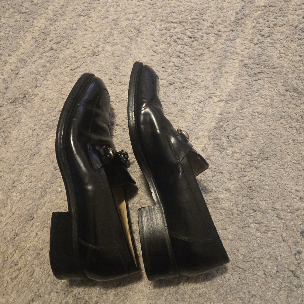 Gucci Black Leather Horsebit Loafers 110-1409 Men's Size 10 D Silver Hardware - Picture 8 of 9